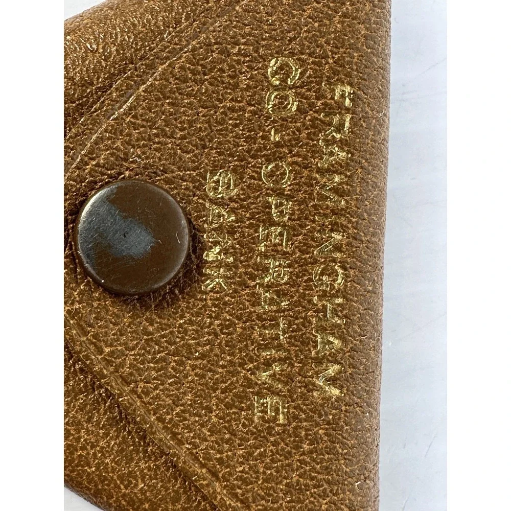 Vintage Leather Key Chain Coin Holder Framingham Co Operative Bank